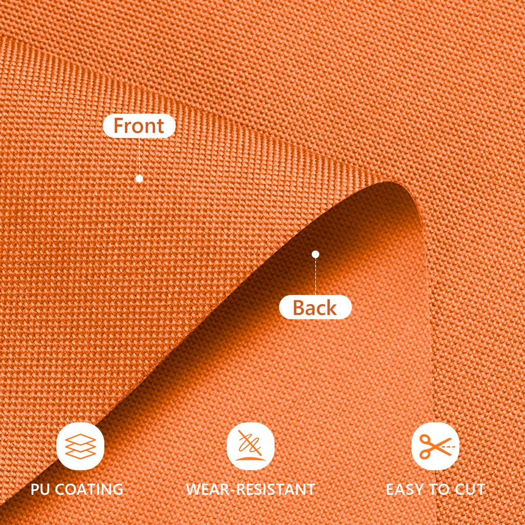 Waterproof Canvas Fabric by The Yard 600D Upholstery 58x108in Orange