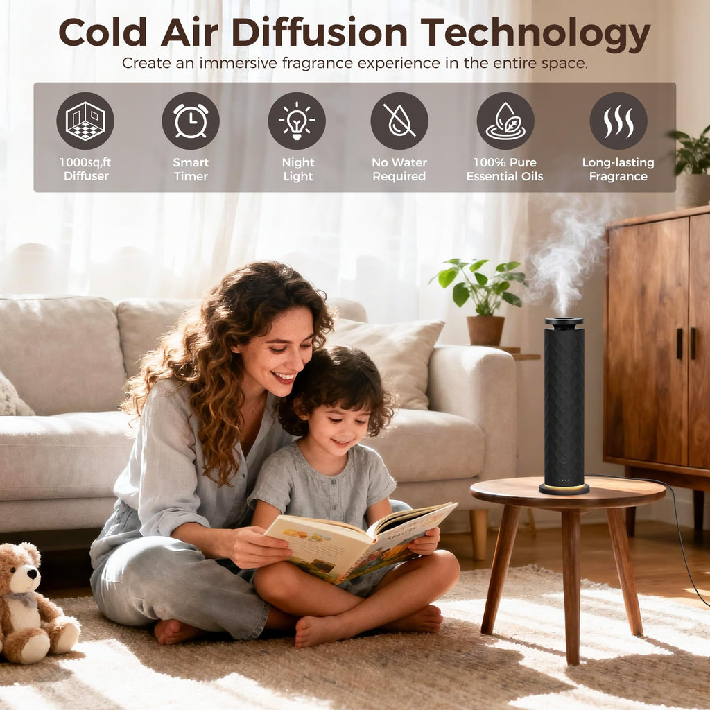 Hotel Scent Diffuser, Waterless Scent Diffuser, Quiet Operation, Suitable s, Offices, and Hotels, Contains Five