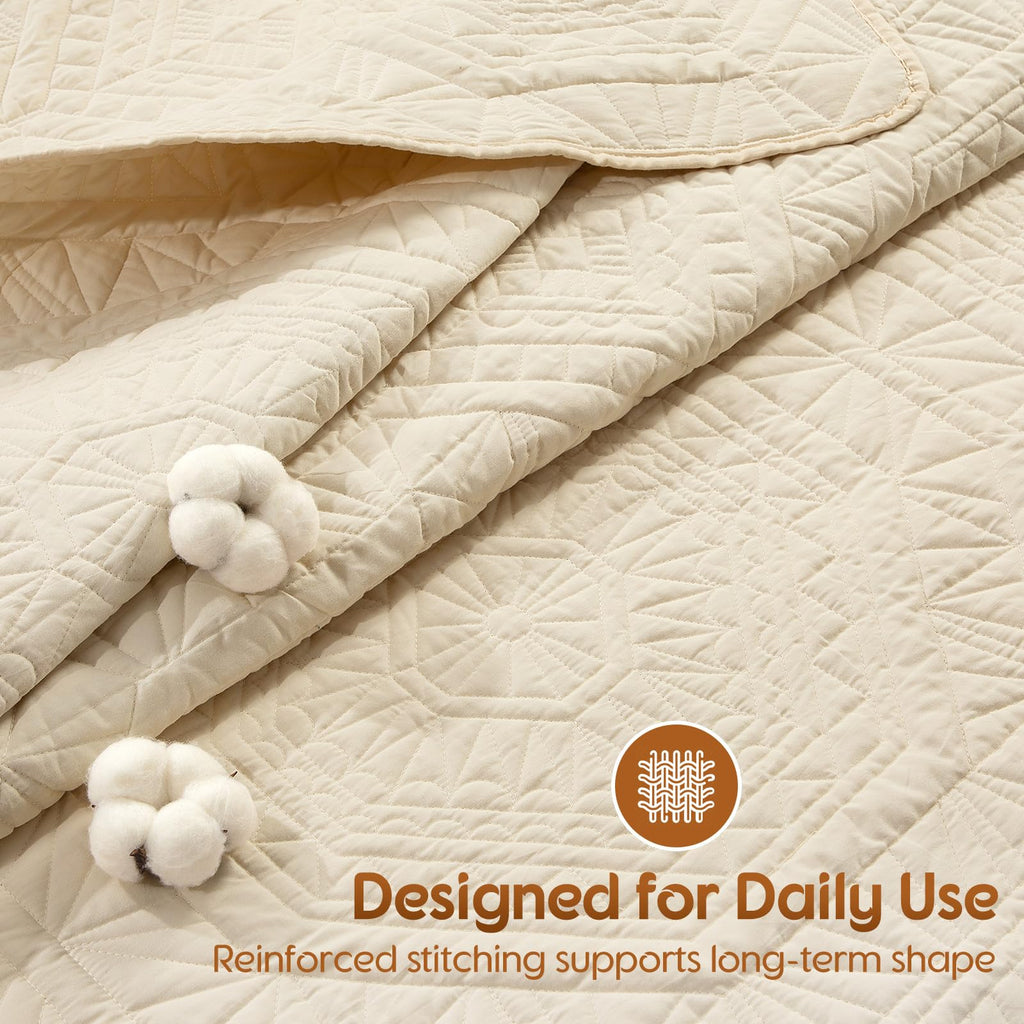 100% Cotton Paisley Quilt Set King Size, Cozy Lightweight