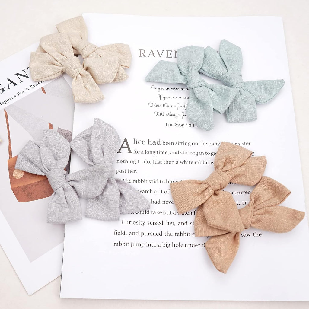 40 Pieces Girls Hair Bows Linen Fabric Bows Alligator Clips Hair Accessories for Little Girls Toddlers Kids and Teens