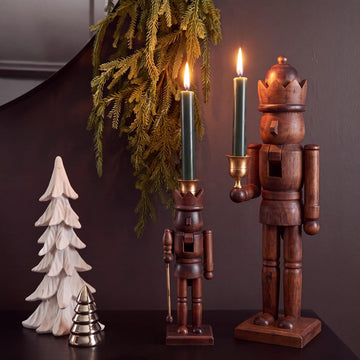 2 PCS Wooden Christmas Nutcracker Figure, 15" & 10"