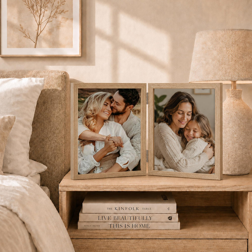 8x10 Picture Frames Double Hinged Wood Photo Frames Wood Grain