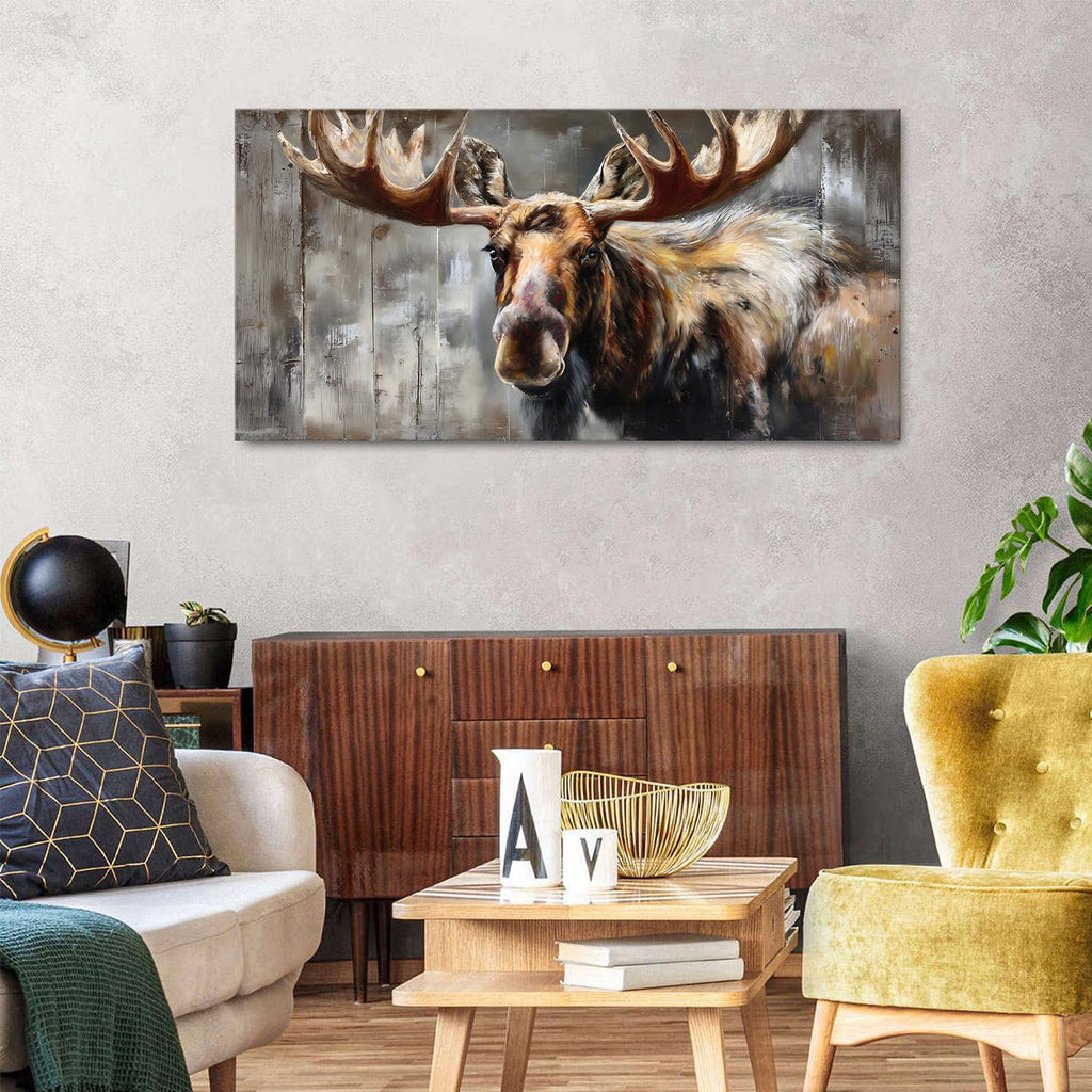 Dear Pictures Wall Decor Farmhouse Landscape Wall Art Wildlife Elk Portrait Canvas Prints Poster Cabin Decoration