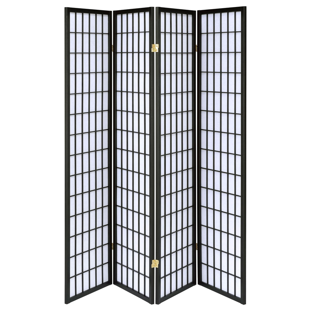 Roberto 70-Inch Living Room Four-Panel Room Divider, Black 4624