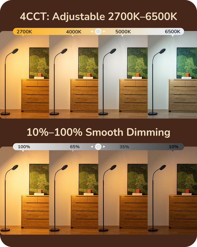 Modern LED Floor Lamp Floor Lamps Brown