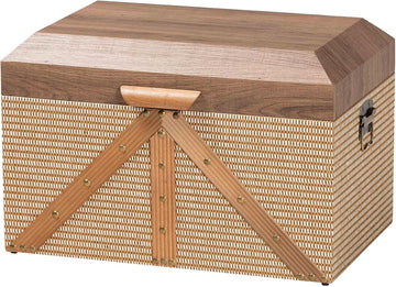 Kande Storage Trunk - Decorative Storage Chest with Hinged Top and Woven Exterior
