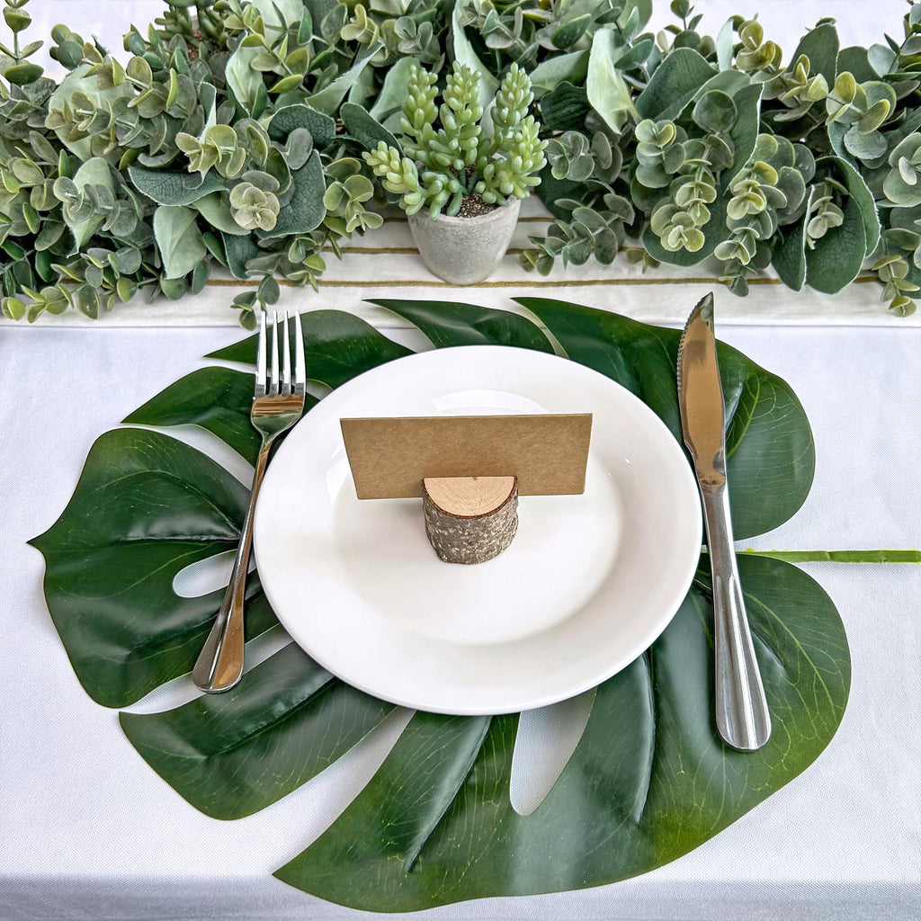 13 Pcs Assorted Artificial Tropical Leaves Set Decorative Real Touch Faux Monstera and Palm Leaves with Stems for