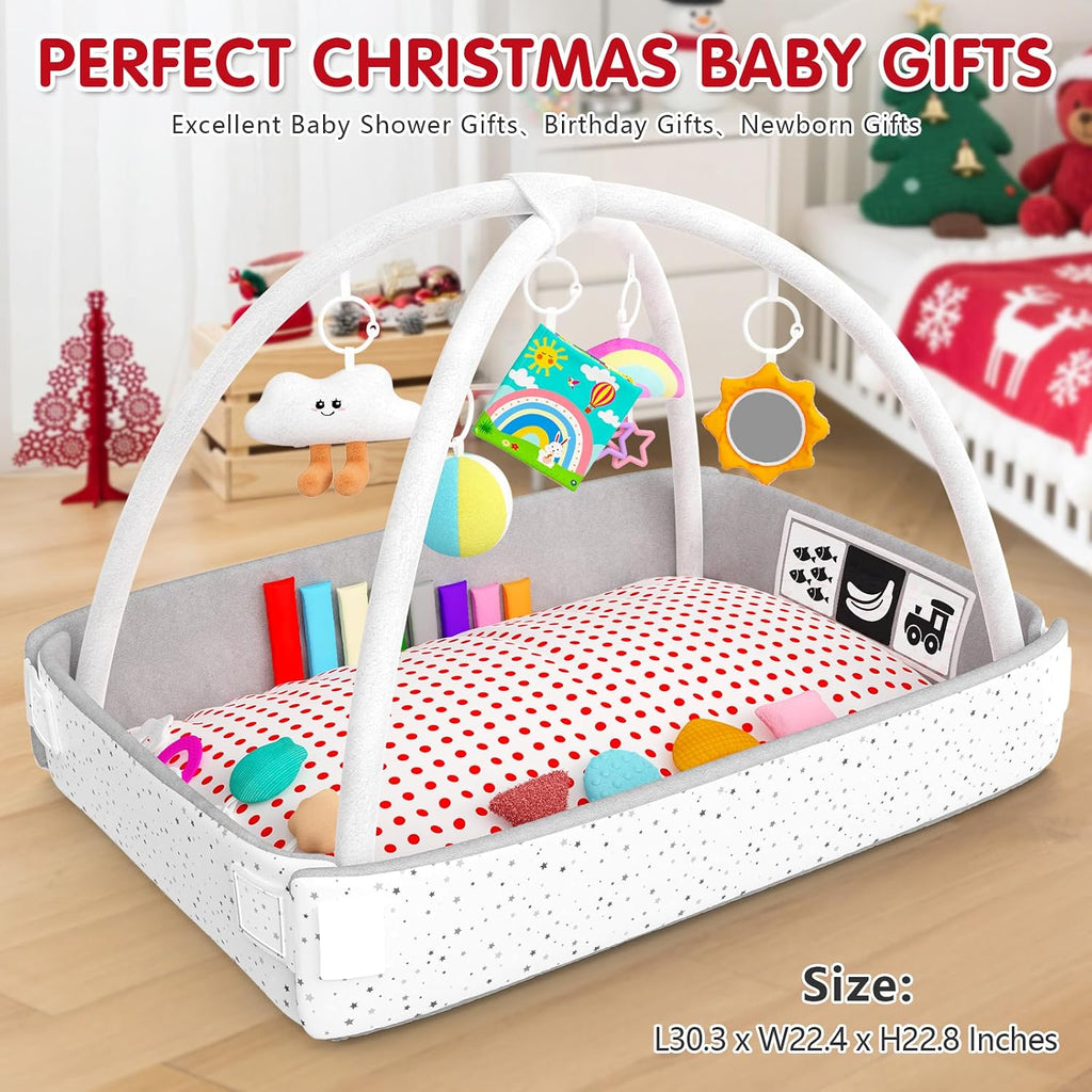 Play Gym Mat Tummy Time Mat with 5 Detachable Items Baby Essentials