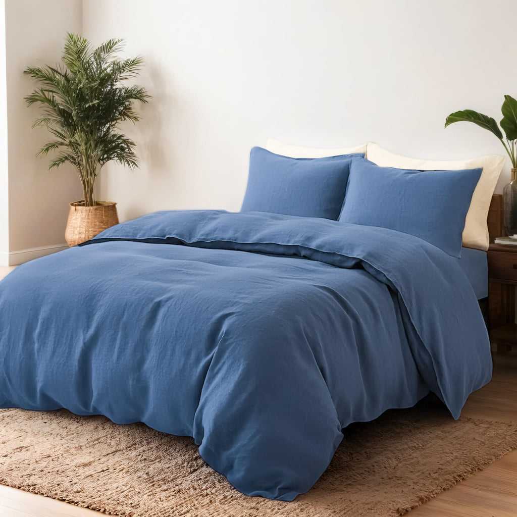 Dusty Blue Duvet Cover, Pre-Washed Bedding Set