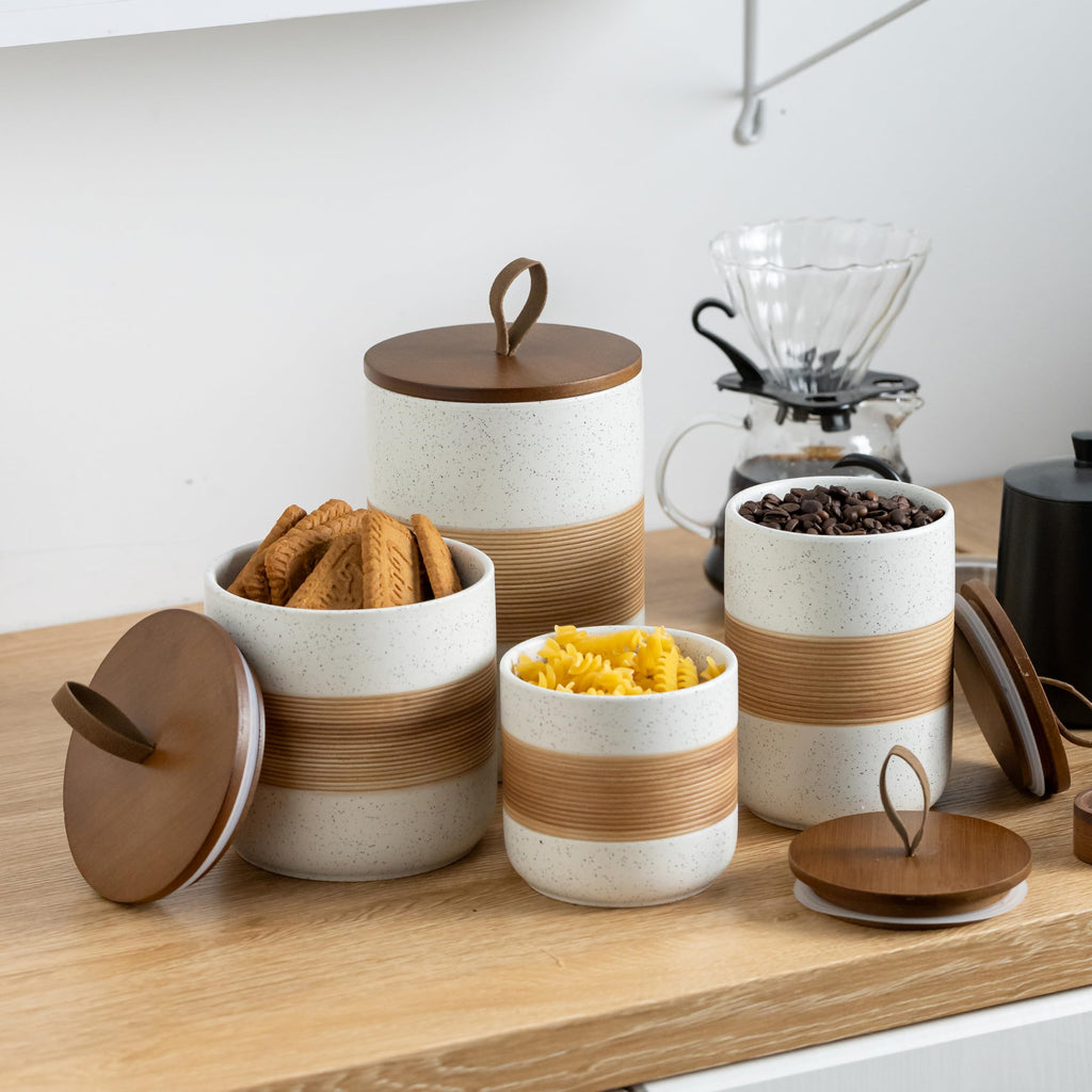 Large Coffee Container with Lid, Ceramic Coffee Jar for Counter