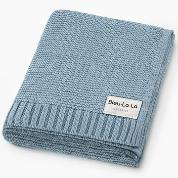 100% Organic Cotton Heritage Knit Textured Baby Quilt Blanket for Boys - Signature Heritage Knit, Soft Breathable