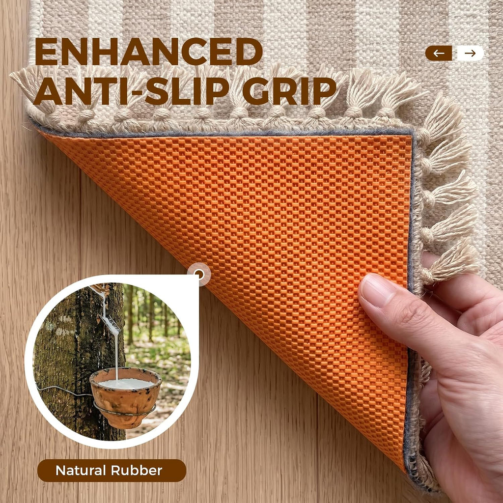 Rug Pad 2 x 6 Ft Non-Slip, Felt and Natural Rubber Backing, 1/4" Thick, Cushioned Gripper Pads, Keep Rugs in Place