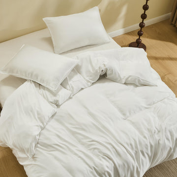 King Bamboo Viscose Cooling Duvet Cover Set, White