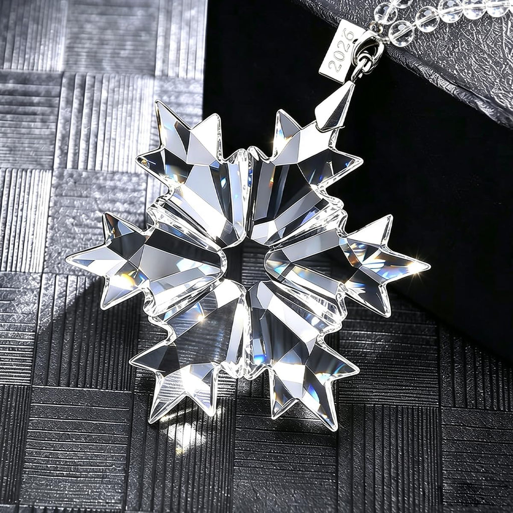 Crystal Snowflake Christmas Ornaments 2026, Beautiful Glass Star Ornaments