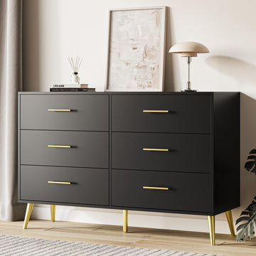 6 Drawer Dresser, Black