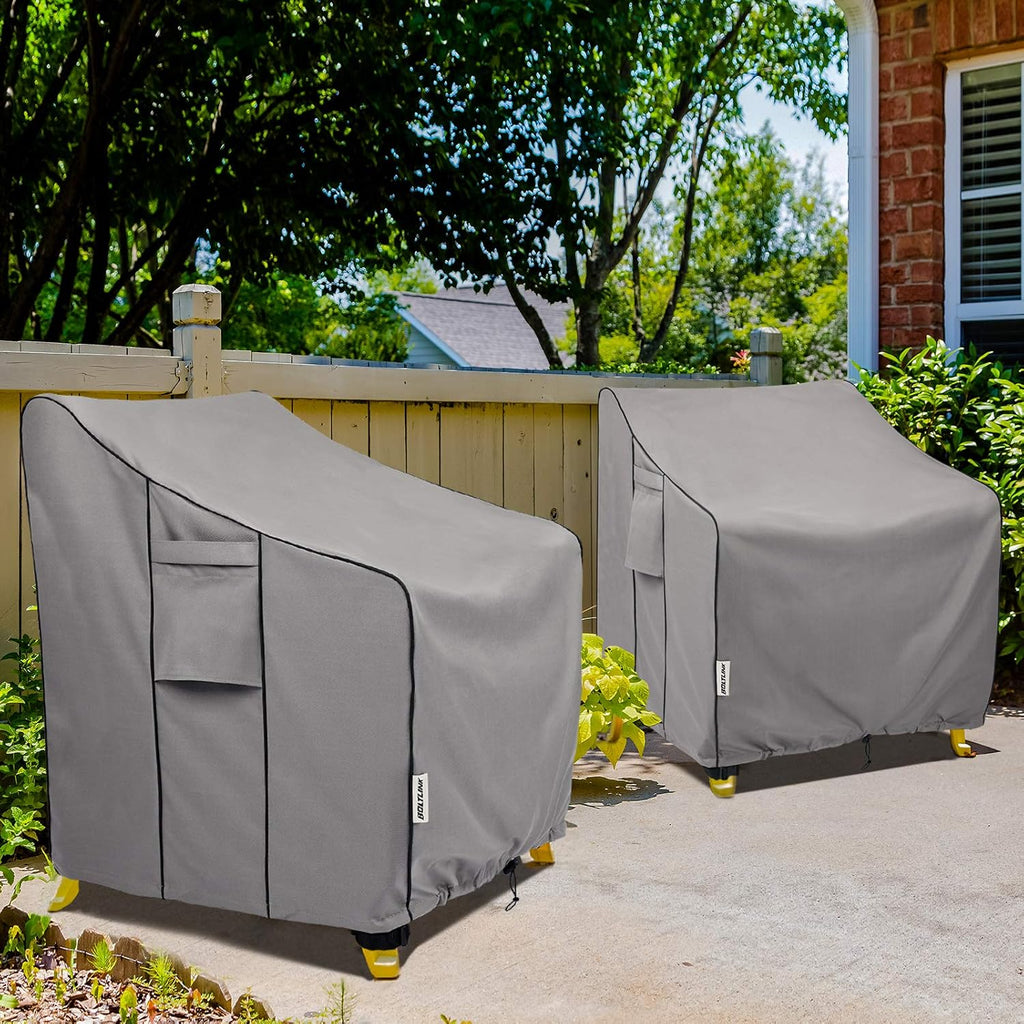 Patio Chair Covers Waterproof, Heavy Duty, 36x37x36 in, 2 Pack | UV resistant, tear proof, windproof drawstring