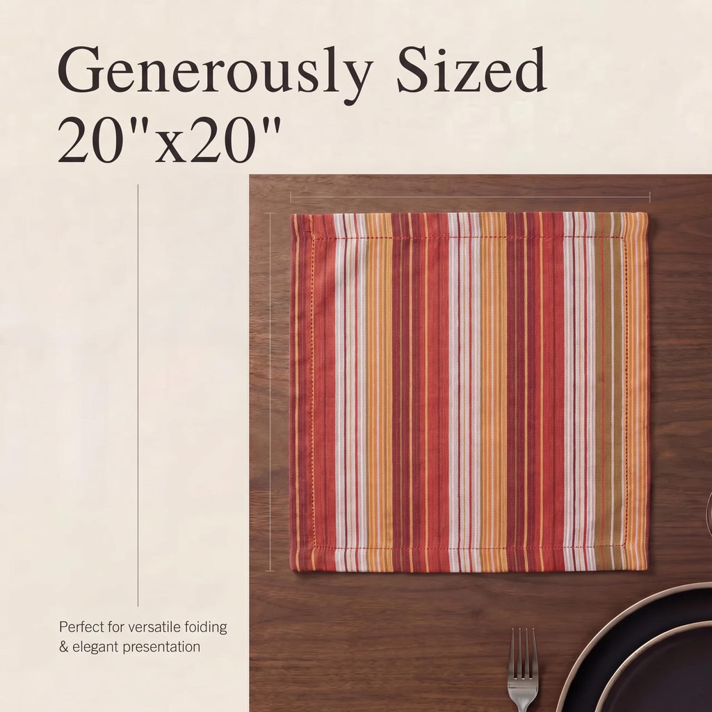 Cloth Napkins Cotton 20x20 (Set of 12) Fall Dobby