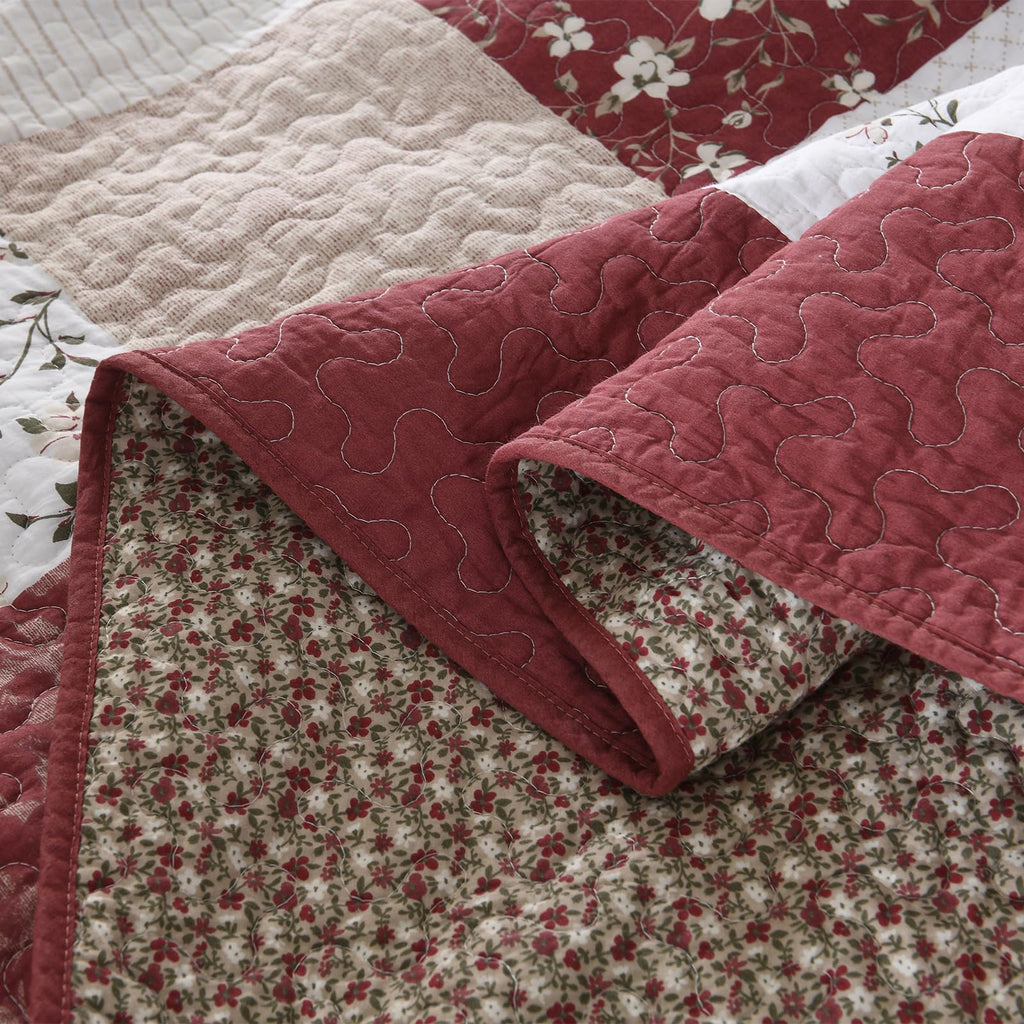 Oversized Queen Bedspread - 102W x120L Extra Wide 100% Cotton Quilt