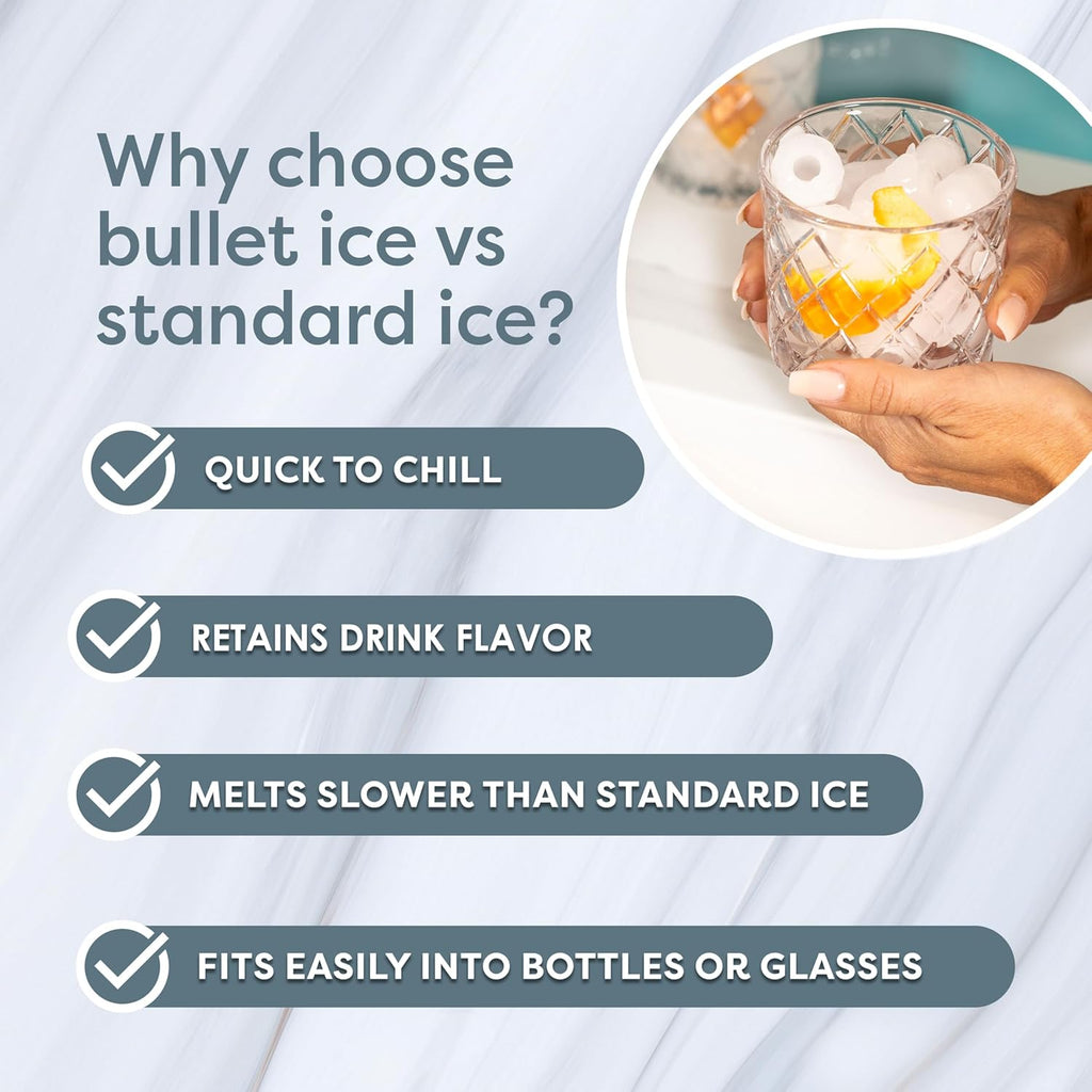 Portable Ice Maker with Scoop & Basket- Ice Maker with LED Control Panel & 1.5 Quart Water Tank-Ice Cube Maker