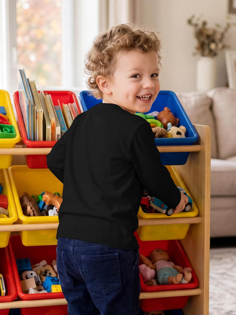 Pack Toddler Boy Long Sleeve Shirt Baby Boys Henley Tops Soft Casual Solid Tee Shirts for Kids