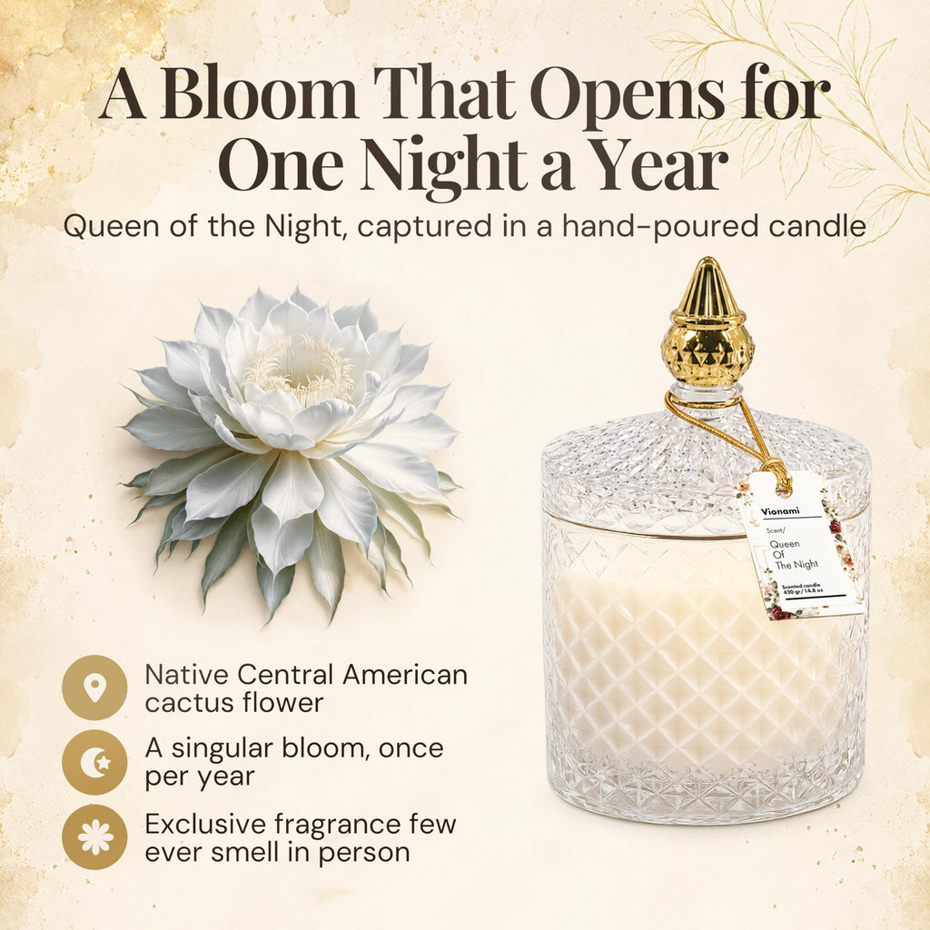 Queen of The Night Rare Flower Fragrance Luxury Scented Candle Gift