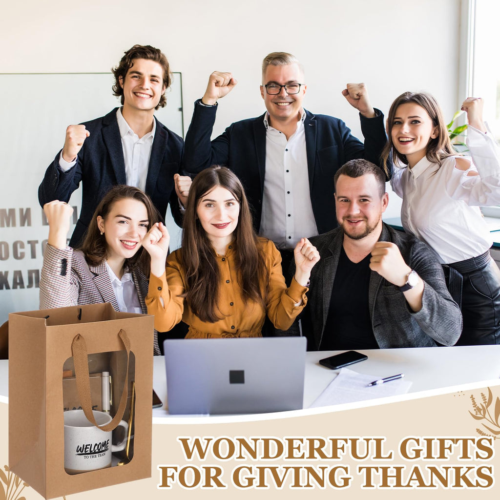 7 Pcs Welcome to The Team Gift Employee Appreciation Set, Brown