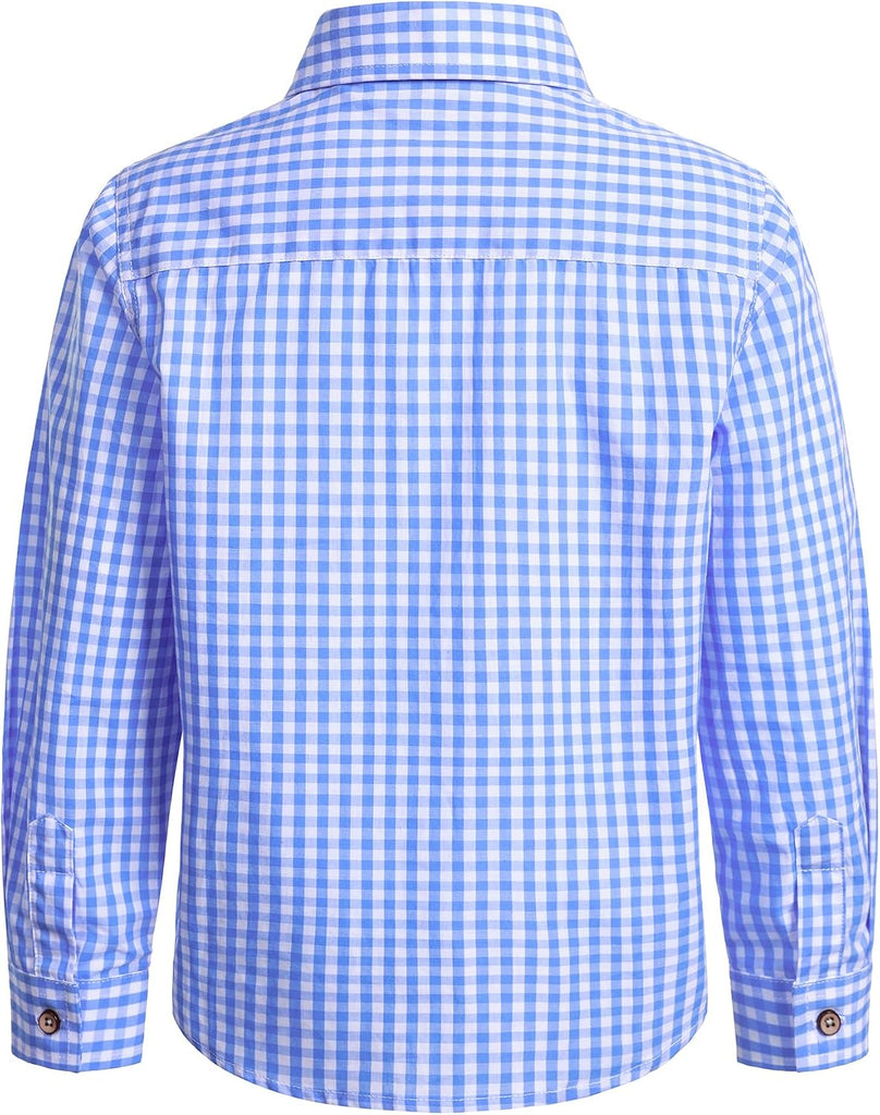 Boy's Plaid Long Sleeve Button Down Shirt