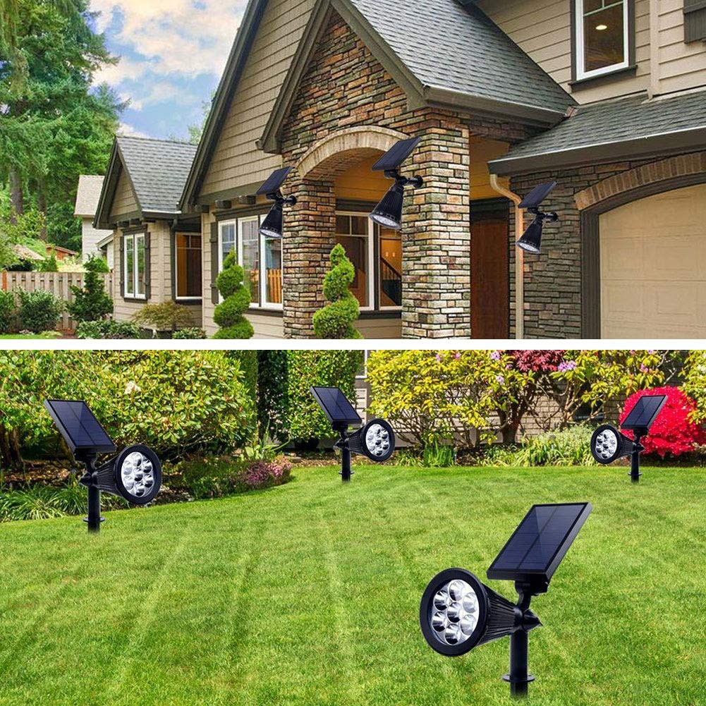 Solar Spot Lights Outdoor Waterproof Solar Powered Spotlight Landscape Lighting Color Changing Auto On/Off for Yard