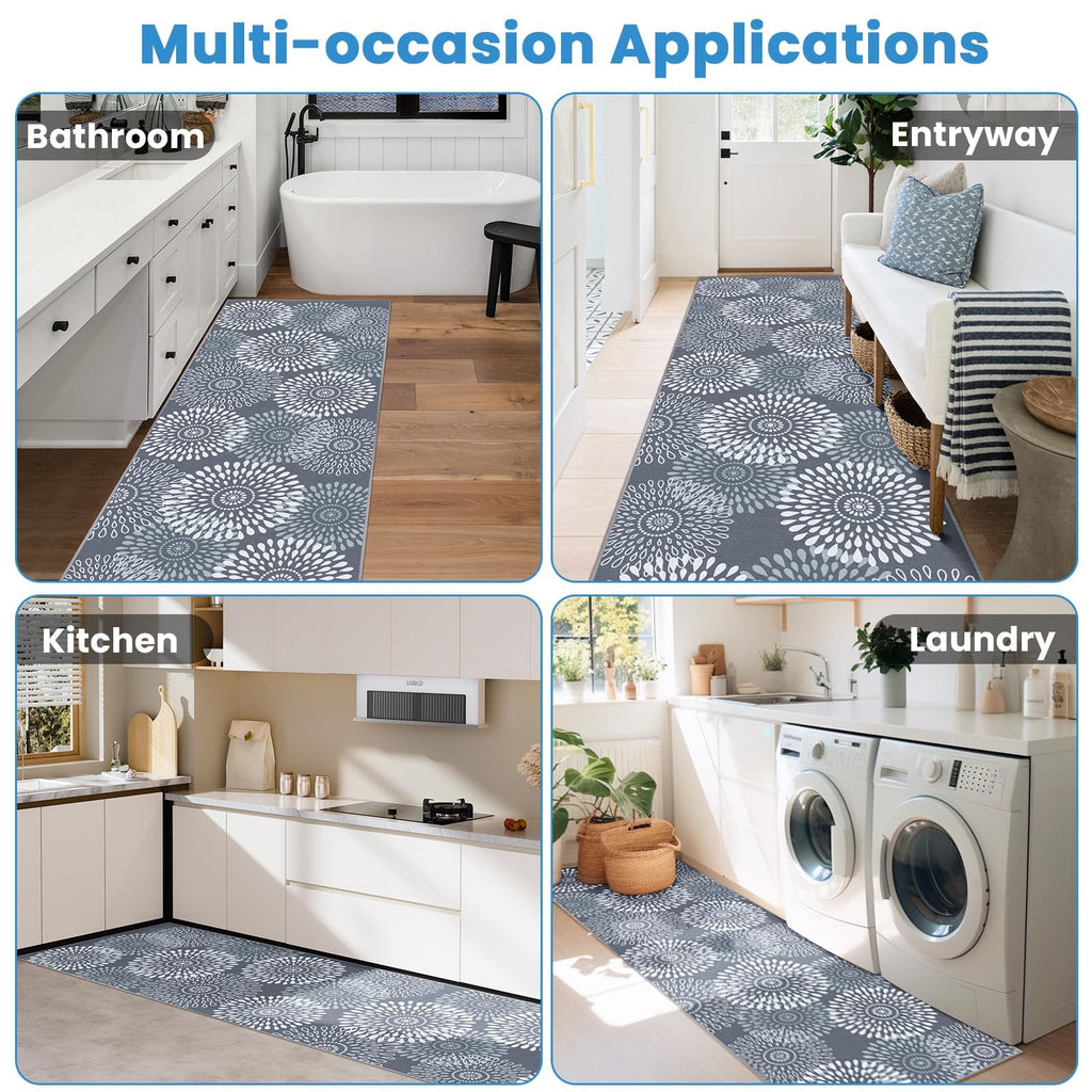 Hallway Runner Rug, Washable Non-Slip Kitchen Rug Rug