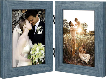4x6 Double Picture Frame Blue, 1 Pack