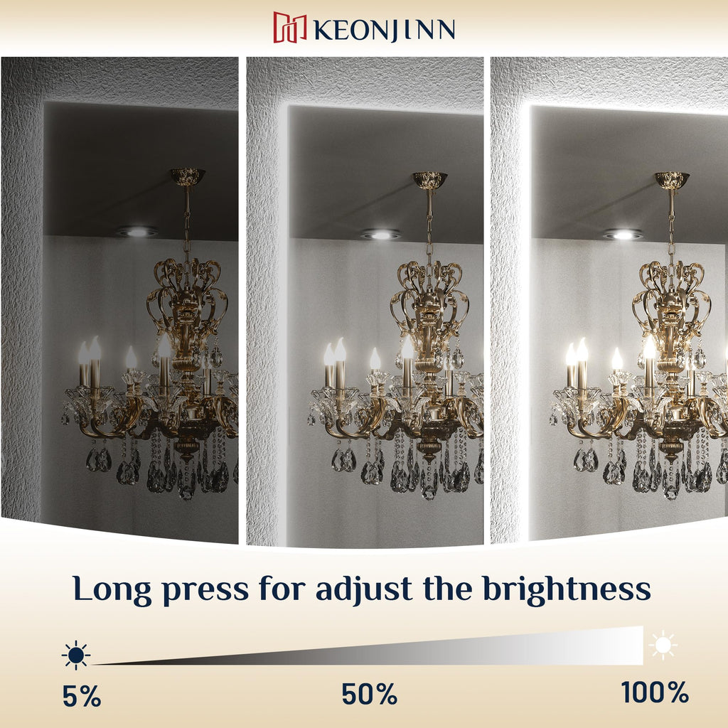 24" x 36" LED Mirror, Backlit Mirror 6000K Daylight