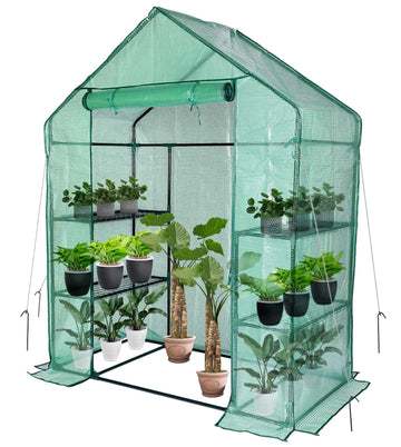 56x30x76 Portable Walk-in Greenhouse for Outdoors, Plant House with Shelves