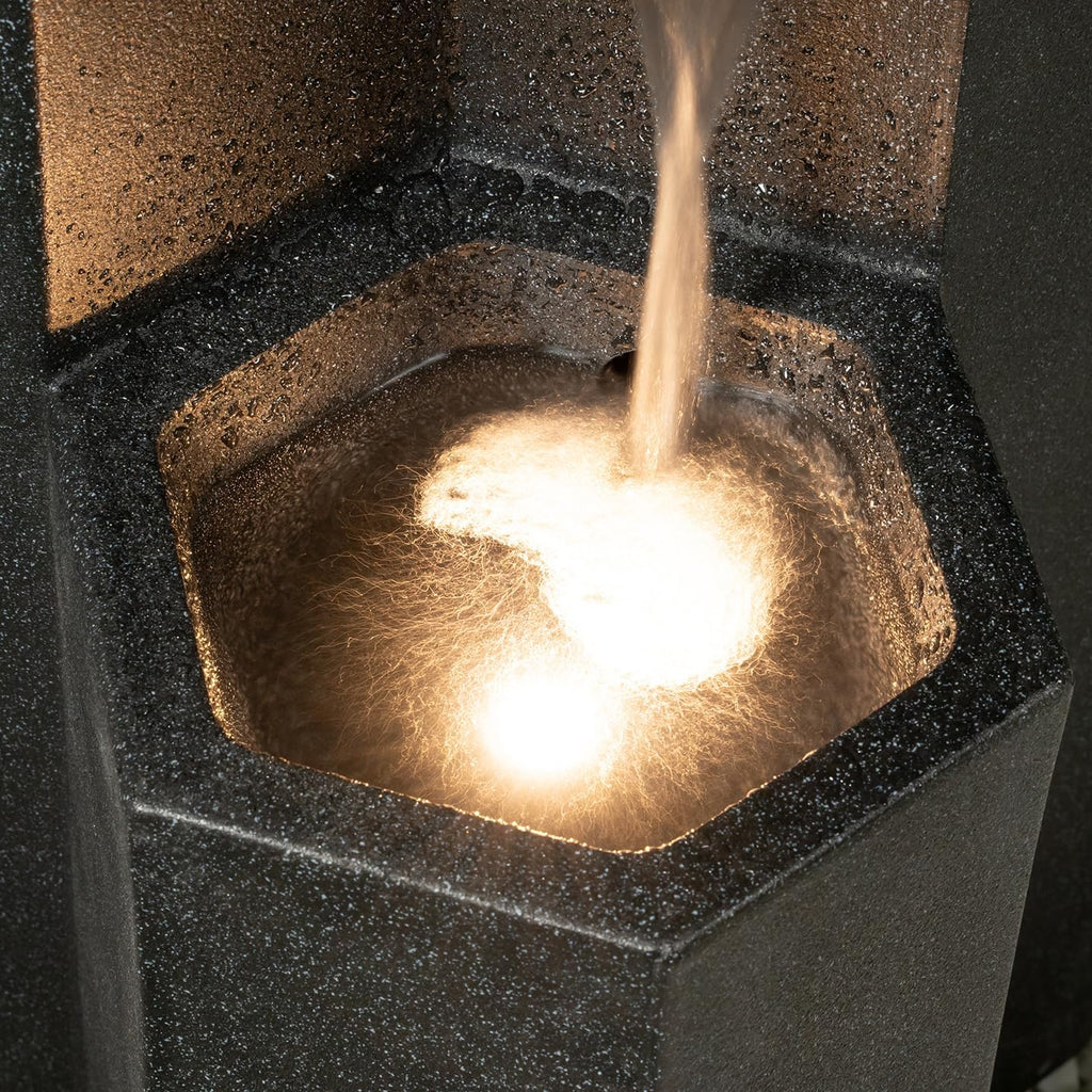 27.95“” H 3-Tiers Cascading Outdoor Water Fountain Made with Eco-Friendly Recyclable Materials, Polyethylene