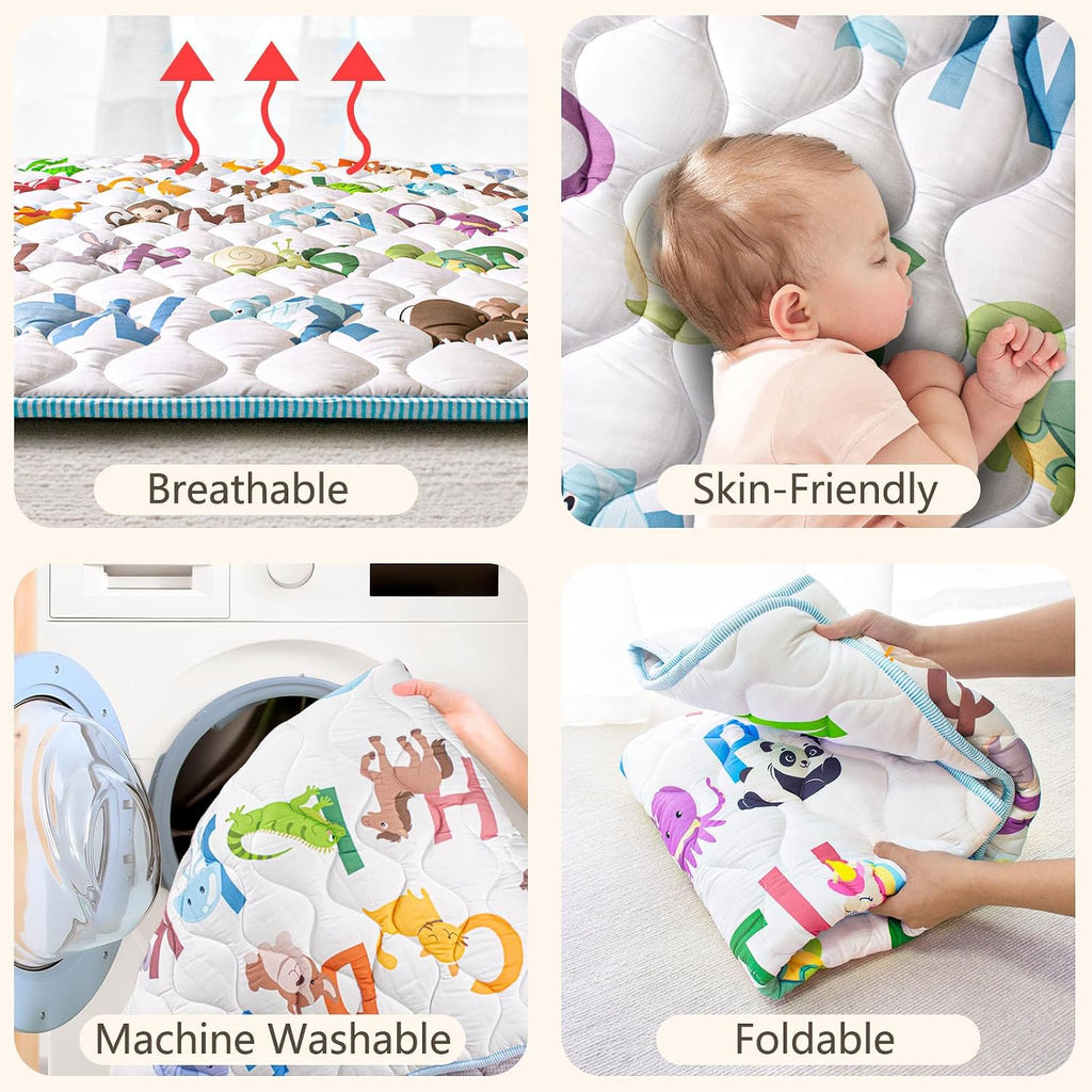 Play Mats for Floor, 71x59 Playpen Mat with Machine Washable