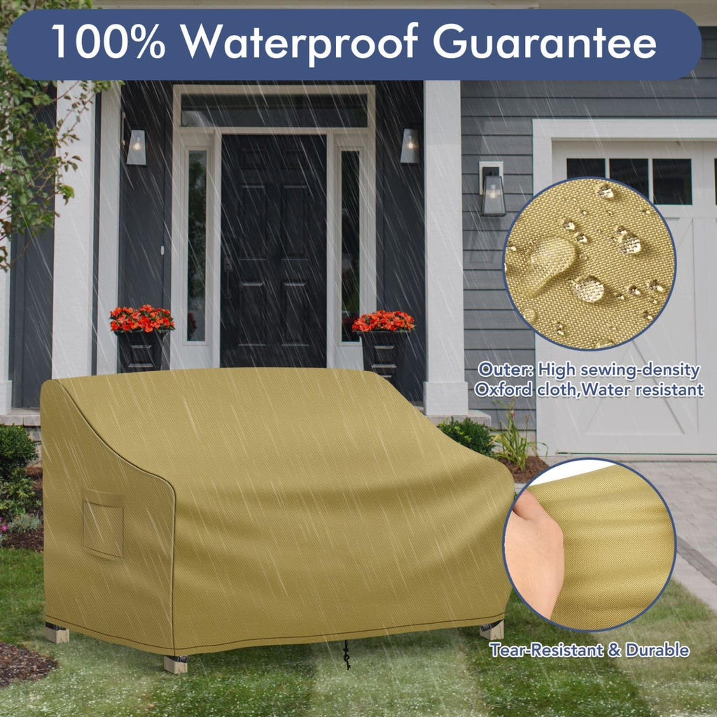 Outdoor Couch Cover Waterproof, 3-Seater Outdoor Sofa Cover, Patio Furniture Covers with Air Vent and Handles, 78W x