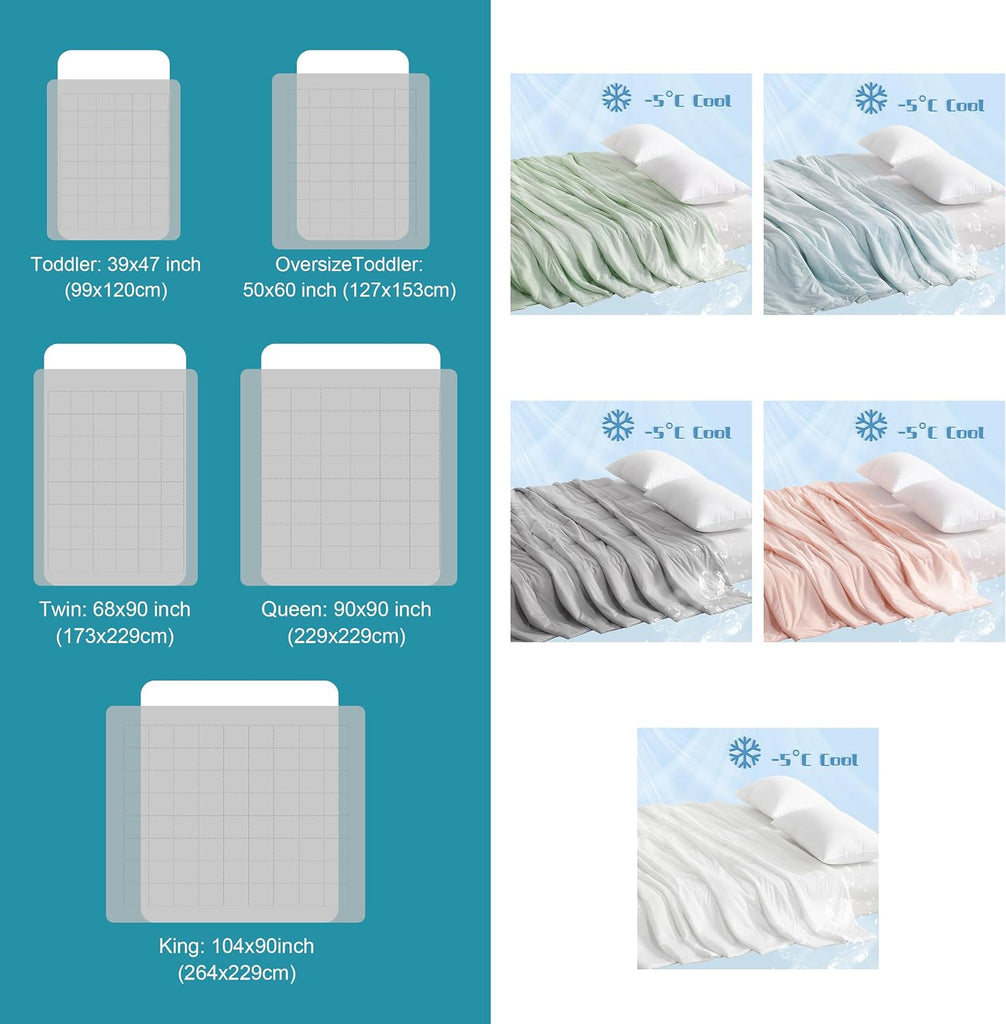 Cooling Blanket Twin, 68x90 Inches - Lightweight Summer Bed Blanket for Hot Sleepers, Japanese Double-Sided Q-Max