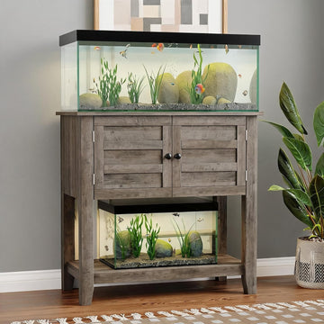 Aquarium Stand for 20-29 Gallon Fish Tank - 660 Lb Capacity, Retro Grey