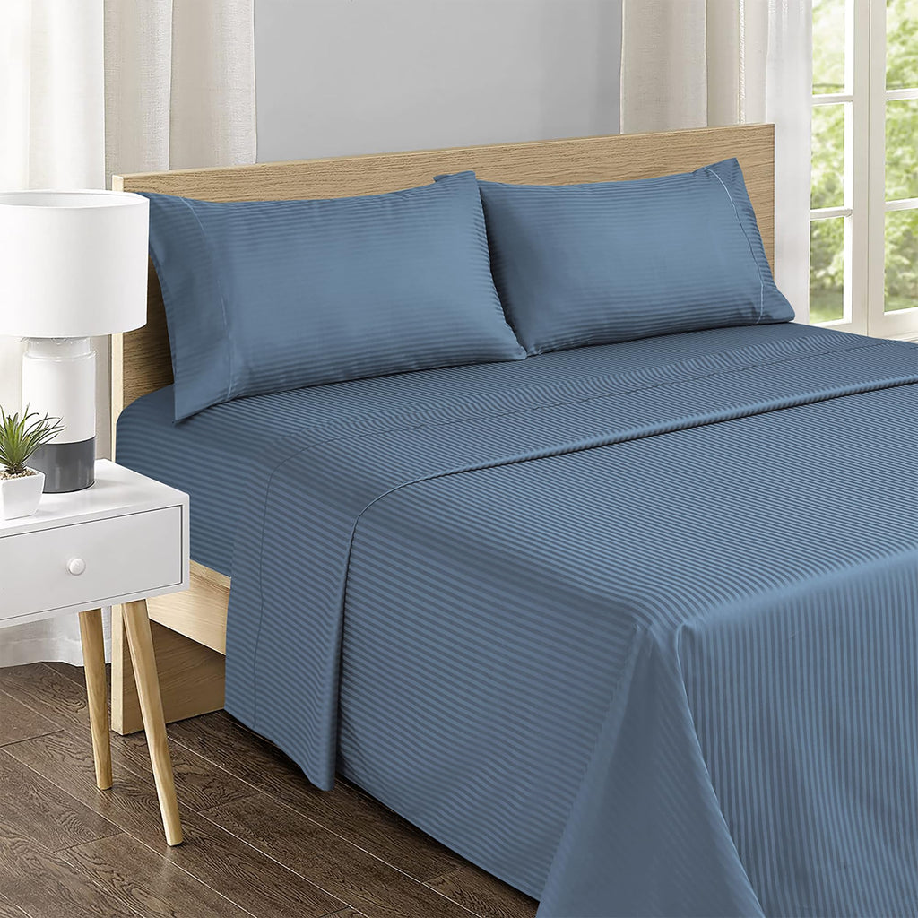 & Stitch 100% Cotton Sateen 500 TC Bed Sheet Set