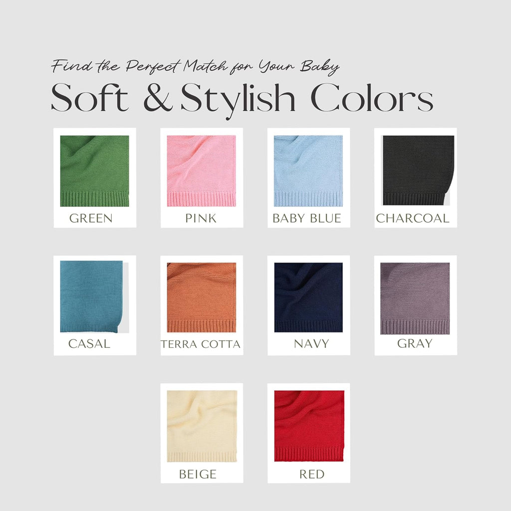 Blanket, 100% GOTS Organic Certified, Customized Swaddle Blanket with Name, Receiving Blankets for Boys and Girls