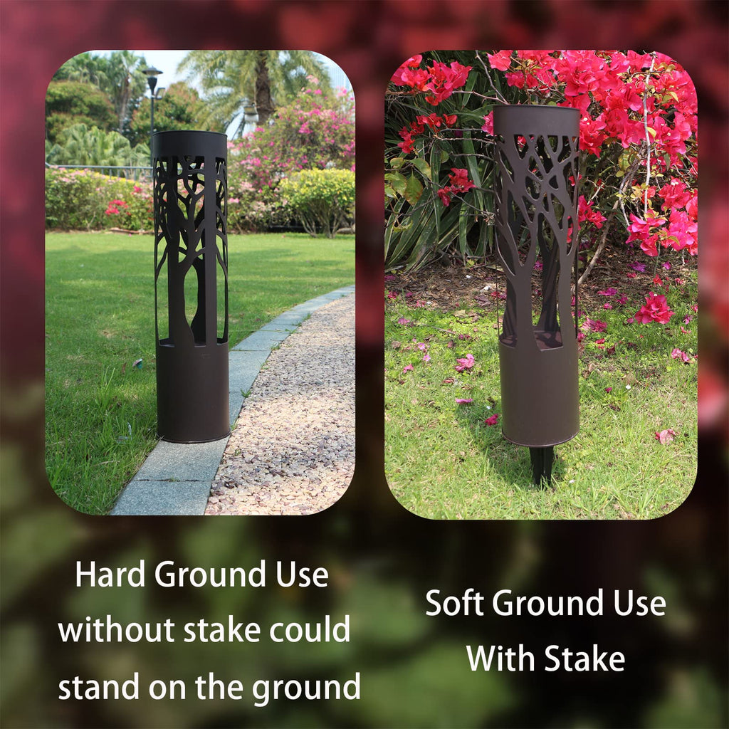4Pack Solar Pathway Lights Outdoor, Landscape Lighting Dust to Dawn Solar Lights for Garden Decor, Metal Path Lights