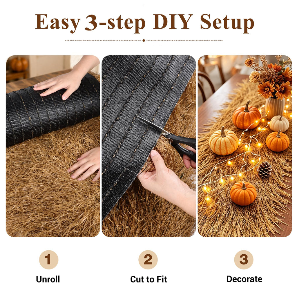 Fake Hay Table Placemats for Western Fall Party Decor