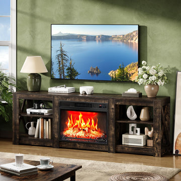 70" for up to 80 inch TVs, Dark Rustic Oak