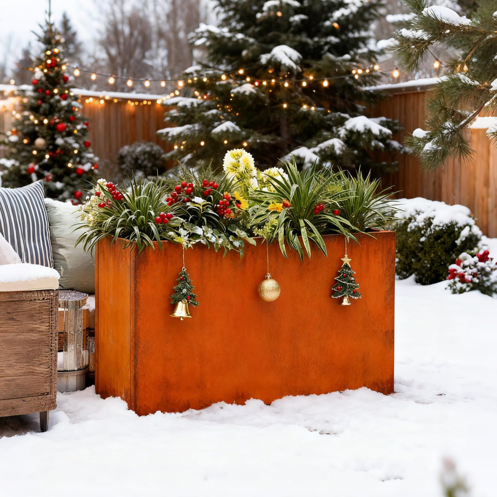 Corten Steel Planter Box 36" L x 15" W x 24" H Rusted Metal Outdoor Planter