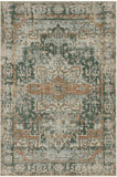 9x12 Area Rug for Living Room Bedroom, Extra Large Washable Rug, Green Vintage Retro Boho Rug, Non S