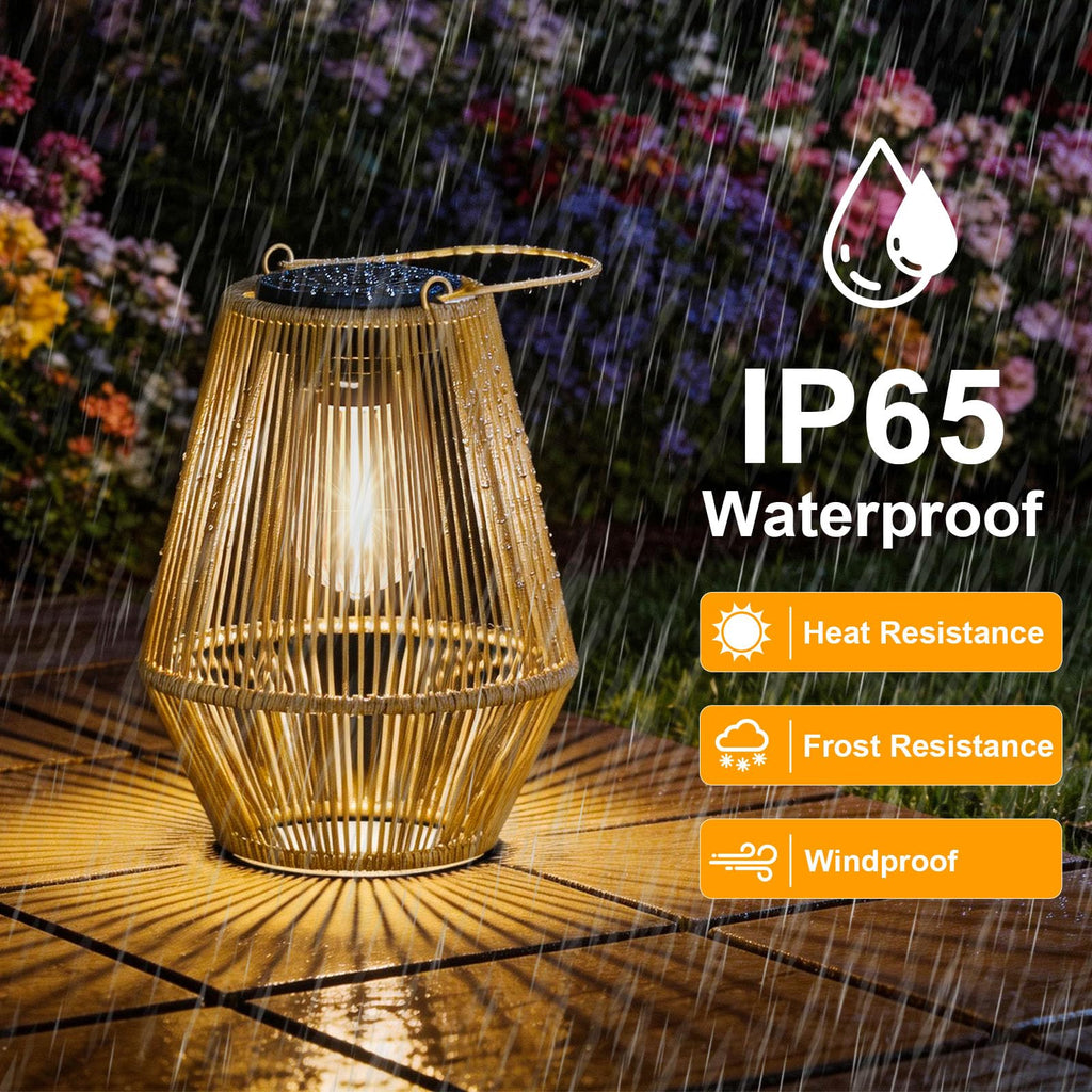 Solar Lanterns Outdoor Waterproof, 2 Pack Hanging Solar Lights for Outside, Auto On/Off Solar Powered Lanterns Yard