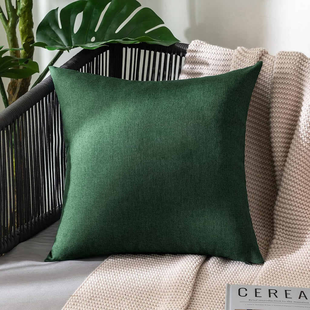 Decorative Outdoor Pillow Covers Christmas 18x18 Emerald Green - Set of 2