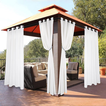 Outdoor Curtains Waterproof Light Blocking Privacy | Weather Resistant Grommet Outside Curtains for