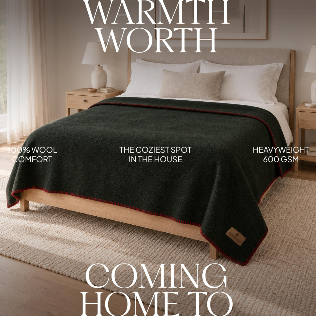 100% Wool Blanket, Premium (90"x90")