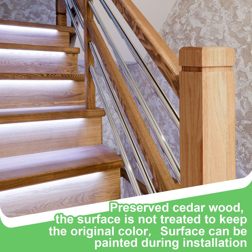 1 Pcs 3.5 x 48 Inch Red Oak Newel Post for Stair Handrail