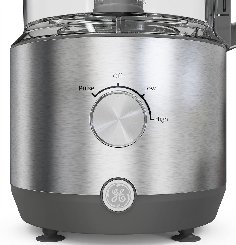 GE Food Processor, Large 12-Cup Vegetable Chopper for Shredding, Mincing, Dicing & Kneading Dough, 9 Stainless Steel